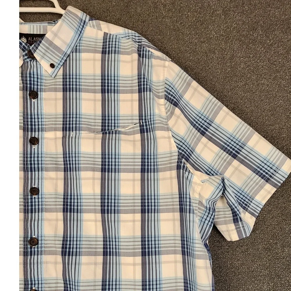 Alaskan Hardgear Mens 2XL Tall‎ Plaid Button Down Short Sleeve Shirt